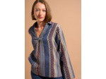 Top oversize en coton fantaisie brodé