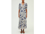 Robe longue cintrée imprimé Ikat - PLACIDE