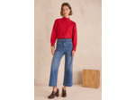 Jean cropped large aux détails tressés ROMA