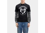 T-Shirt Manches Courtes Avec Print Skull Coeur Devant black