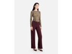 Pantalon De Costume Taille Haute Jambe Large burgundy