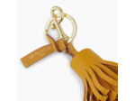 Porte clés pompons en cuir lisse