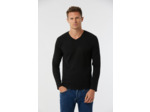 T-shirt manches longues col V broderie poitrine