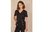 T-shirt col V en 100% coton DANA