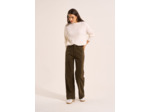 Pantalon en velours imprimé léopard