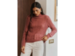Pull fin col montant dentelle