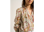 Blouse imprimée en coton et décoletté en V