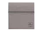 TAIE D'OREILLER | Pure White Percale Lavée - Cocoa - Finition Black