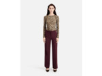 Pantalon De Costume Taille Haute Jambe Large burgundy