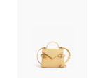 Petit sac à main double rabat Emilie en cuir grainé