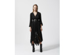 Robe longue plissée avec dentelle noire black