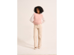 Pantalon large en velours de coton 700 raies taille haute