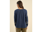 Blouse brodée ample en gaze de coton