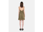 Robe Courte Kaki En Soie kaki