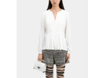 Top Plissee Manches Longues ecru