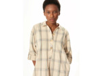 Robe carreaux beige turquoise