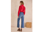 Jean cropped large aux détails tressés ROMA