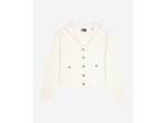 Cardigan boutonnee detail rabat dos ecru