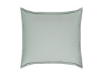 TAIE D'OREILLER | Pure White Percale Lavée - Light Green - Finition Black