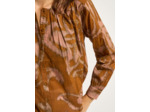 Chemise imprimée en coton à manches longues encolure ronde