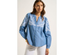 Chemise en chambray brodée