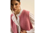 Gilet sans manches en mohair fils métallisés