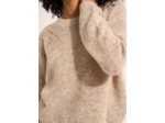 Pull col rond à détails tricotés