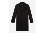 Manteau long simple croisure black
