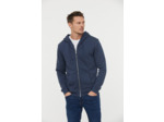 Hoodie zippé basique en coton bio gratté et print poitrine