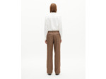 Pantalon tailleur large en pied de poule camel brown
