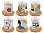 MODERNISM Coffret 6 pt à café/bambou