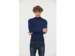 Pull col cheminé avec détails couleur