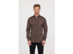 Chemise allover, piping et broderie poitrine