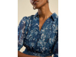Robe imprimée fluide à manches bouffantes