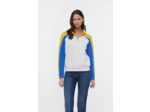 Sweat à découpes color block géo avec demi zip et intérieur gratté