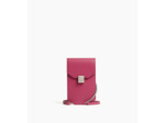 Etui téléphone à rabat Rose en cuir lisse