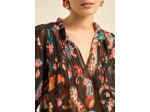 Blouse imprimée avec détails plissés