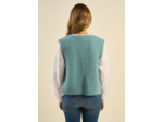 Gilet court sans manches en mohair