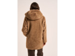 Manteau fausse fourrure à capuche