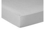 DRAP HOUSSE | Pure White Percale Lavée - Light Grey