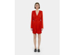 Robe Courte Rouge À Pois Jacquard oriental red