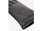 Gants En Cuir Avec Chaine black