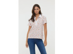 Polo en piqué de coton,  manches courtes, avec imprimé « Oranges », col et patte de boutonnage blanc