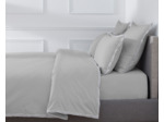 HOUSSE DE COUETTE | Pure White Percale Lavée - Light Grey - Finition White