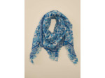 Foulard imprimé bleuté en coton