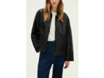 Blouson droit et large en cuir - ROSALYNE