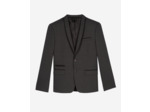 Veste de costume classique 2 boutons et pins black grey