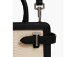 Petit sac à main Emilie en toile coton et cuir lisse