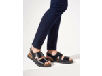 Sandales plates en cuir noir
