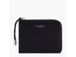 Porte monnaie zip en L Nathan en cuir grainé